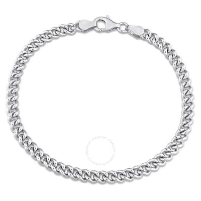 Amour 4.4mm Curb Link Chain Bracelet In Sterling Silver In White