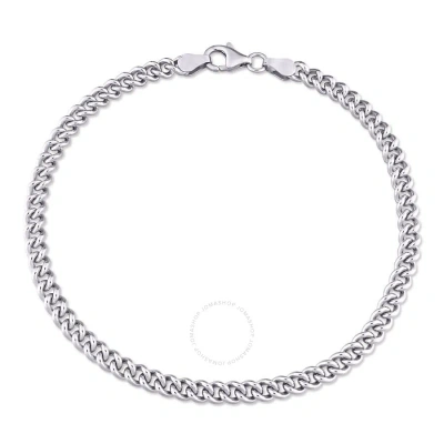 Amour 4.4mm Curb Link Chain Bracelet In Sterling Silver In White