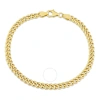 Amour 4.4mm Curb Link Chain Bracelet In Yellow Plated Sterling Silver In Yellow