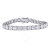 AMOUR AMOUR 40 CT TGW WHITE CUBIC ZIRCONIA TENNIS BRACELET IN STERLING SILVER