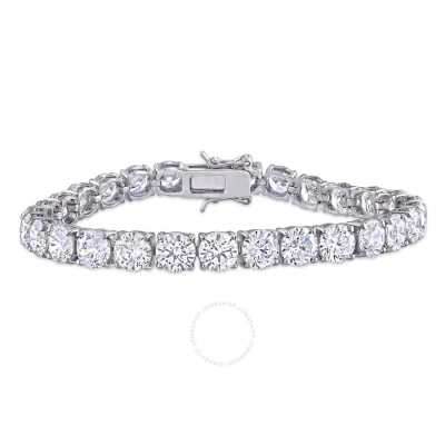 Amour 40 Ct Tgw White Cubic Zirconia Tennis Bracelet In Sterling Silver