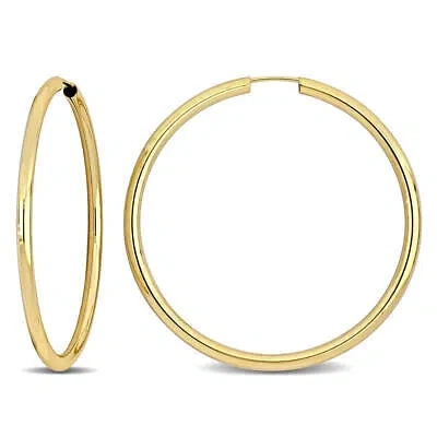 Pre-owned Amour 40mm Hoop Earrings In 14k Yellow Gold