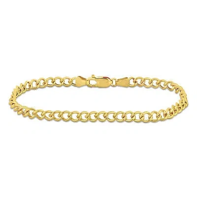 Pre-owned Amour 4.1mm Curb Chain Bracelet In 14k Yellow Gold, 7.5 In