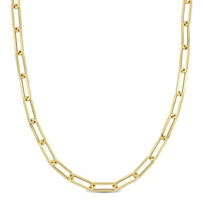 Pre-owned Amour 4.3mm Paperclip Chain Necklace In 14k Yellow Gold, 16 In