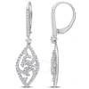 AMOUR AMOUR 4/5 CT DEW CREATED MOISSANITE LEVERBACK DANGLE EARRINGS IN STERLING SILVER