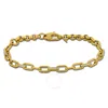 Amour 4/5 Ct Tgw Cubic Zirconia Rectangular Rolo Link Bracelet In 14k Yellow Gold -7.5 In In Yellow