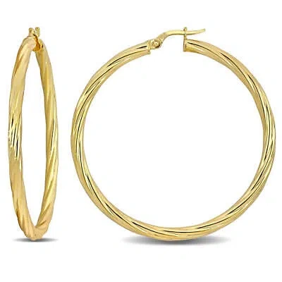 Pre-owned Amour 46.5mm Twisted Hoop Earrings In 14k Yellow Gold