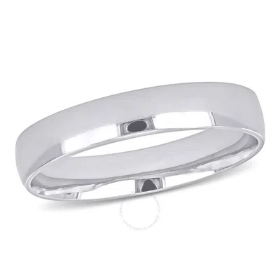Amour 4mm Finish Wedding Band In 14k White Gold In Metallic