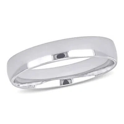 Pre-owned Amour 4mm Finish Wedding Band In 14k White Gold