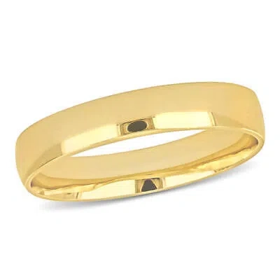 Pre-owned Amour 4mm Finish Wedding Band In 14k Yellow Gold