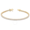 Amour 5 1/10 Ct Dew Created Moissanite Tennis Bracelet In Yellow Plated Sterling Silver In Yellow