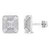 Amour 5-3/4ct Tgw Octagon Baguette And Round-cut Created White Sapphire Cufflinks In Sterling Silver In White