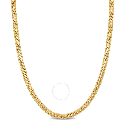 Amour 5.2 Mm Unisex Curb Link Necklace With Chain In 10k Yellow Gold