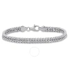 Amour 5.5mm Double Curb Link Chain Bracelet In Sterling Silver In White