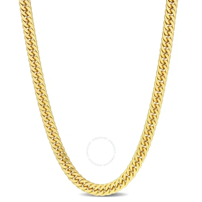 Amour 5.5mm Double Curb Link Chain Necklace In Yellow Plated Sterling Silver In Gold