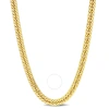 AMOUR AMOUR 5.5MM DOUBLE CURB LINK CHAIN NECKLACE IN YELLOW PLATED STERLING SILVER