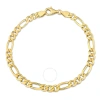 AMOUR AMOUR 5.5MM FIGARO CHAIN BRACELET IN YELLOW PLATED STERLING SILVER