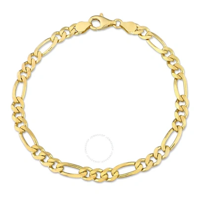 Amour 5.5mm Figaro Chain Bracelet In Yellow Plated Sterling Silver