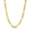 AMOUR AMOUR 5.5MM FIGARO CHAIN NECKLACE IN YELLOW PLATED STERLING SILVER