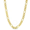 Amour 5.5mm Figaro Chain Necklace In Yellow Plated Sterling Silver In Yellow