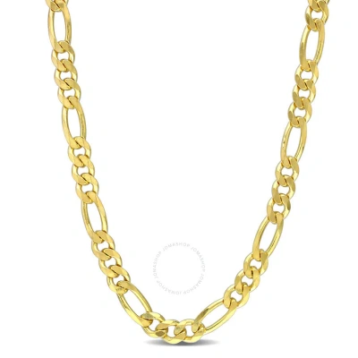 Amour 5.5mm Figaro Chain Necklace In Yellow Plated Sterling Silver In Gold