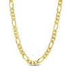 AMOUR AMOUR 5.5MM FIGARO CHAIN NECKLACE IN YELLOW PLATED STERLING SILVER