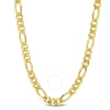 Amour 5.5mm Figaro Chain Necklace In Yellow Plated Sterling Silver In Yellow