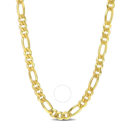 Amour 5.5mm Figaro Chain Necklace In Yellow Plated Sterling Silver