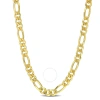 Amour 5.5mm Figaro Chain Necklace In Yellow Plated Sterling Silver In Yellow