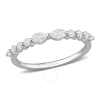 AMOUR AMOUR 5/8 CT DEW CREATED MOISSANITE SEMI-ETERNITY RING IN STERLING SILVER