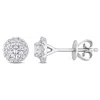 Amour 5/8 Ct Tdw Diamond Cluster Stud Earrings In Platinum In White