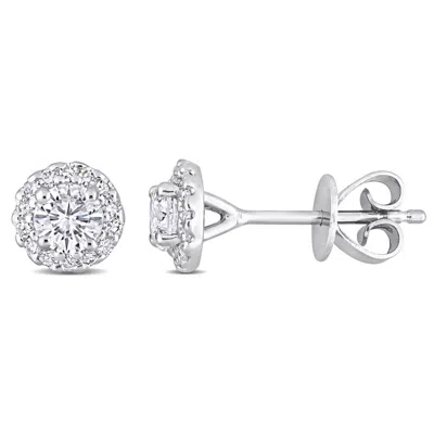 Amour 5/8 Ct Tdw Diamond Cluster Stud Earrings In Platinum In White