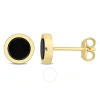 Amour 5/8 Ct Tgw Black Onyx Stud Earrings In Yellow Plated Sterling Silver In Yellow