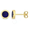 AMOUR AMOUR 5/8 CT TGW LAPIS STUD EARRINGS IN YELLOW PLATED STERLING SILVER