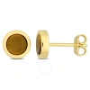 Amour 5/8 Ct Tgw Tiger Eye Stud Earrings In Yellow Plated Sterling Silver In Yellow
