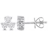 Amour 5/8 Ct Tw Diamond 3-stone Stud Earrings In Platinum In White