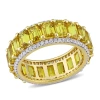 Amour 5/8 Ct Tw Diamond And 10 1/2 Ct Tgw Yellow Sapphire Eternity Ring In 14k Yellow Gold In Yellow