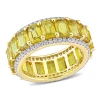 Amour 5/8 Ct Tw Diamond And 10 1/2 Ct Tgw Yellow Sapphire Eternity Ring In 14k Yellow Gold In Yellow