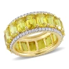 Amour 5/8 Ct Tw Diamond And 10 1/2 Ct Tgw Yellow Sapphire Eternity Ring In 14k Yellow Gold In Yellow