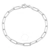 AMOUR AMOUR 5MM DIAMOND CUT PAPERCLIP CHAIN BRACELET IN STERLING SILVER