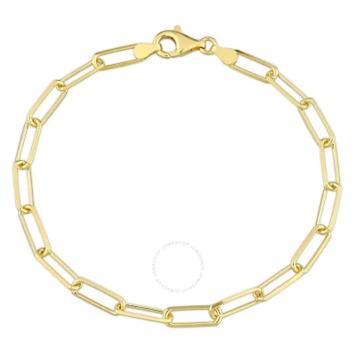 Amour 5mm Diamond Cut Paperclip Chain Bracelet In Yellow Plated Sterling Silver