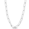 Amour Diamond Cut Paperclip Chain Necklace In Sterling Silver In White