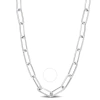 AMOUR AMOUR 5MM DIAMOND CUT PAPERCLIP CHAIN NECKLACE IN STERLING SILVER