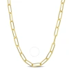 Amour 5mm Diamond Cut Paperclip Chain Necklace In Yellow Plated Sterling Silver In Yellow