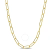 AMOUR AMOUR 5MM DIAMOND CUT PAPERCLIP CHAIN NECKLACE IN YELLOW PLATED STERLING SILVER