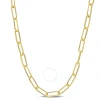 Amour 5mm Diamond Cut Paperclip Chain Necklace In Yellow Plated Sterling Silver In Yellow