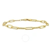 Amour 5mm Fancy Paperclip Chain Bracelet In Yellow Plated Sterling Silver In Yellow