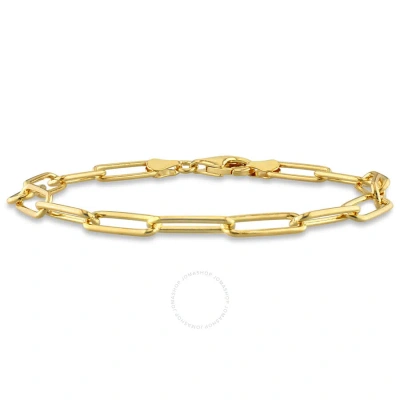 Amour 5mm Paperclip Chain Bracelet In Yellow Plated Sterling Silver 7.5 In