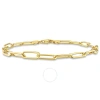 AMOUR AMOUR 5MM PAPERCLIP CHAIN BRACELET IN YELLOW PLATED STERLING SILVER