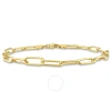 Amour 5mm Paperclip Chain Bracelet In Yellow Plated Sterling Silver In Yellow